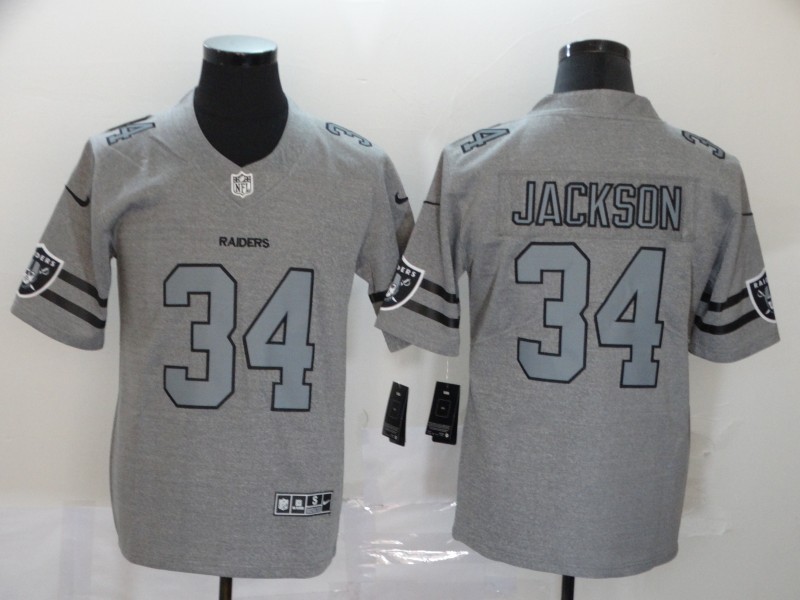Men's Las Vegas Raiders Bo Jackson #34 Gray Jersey